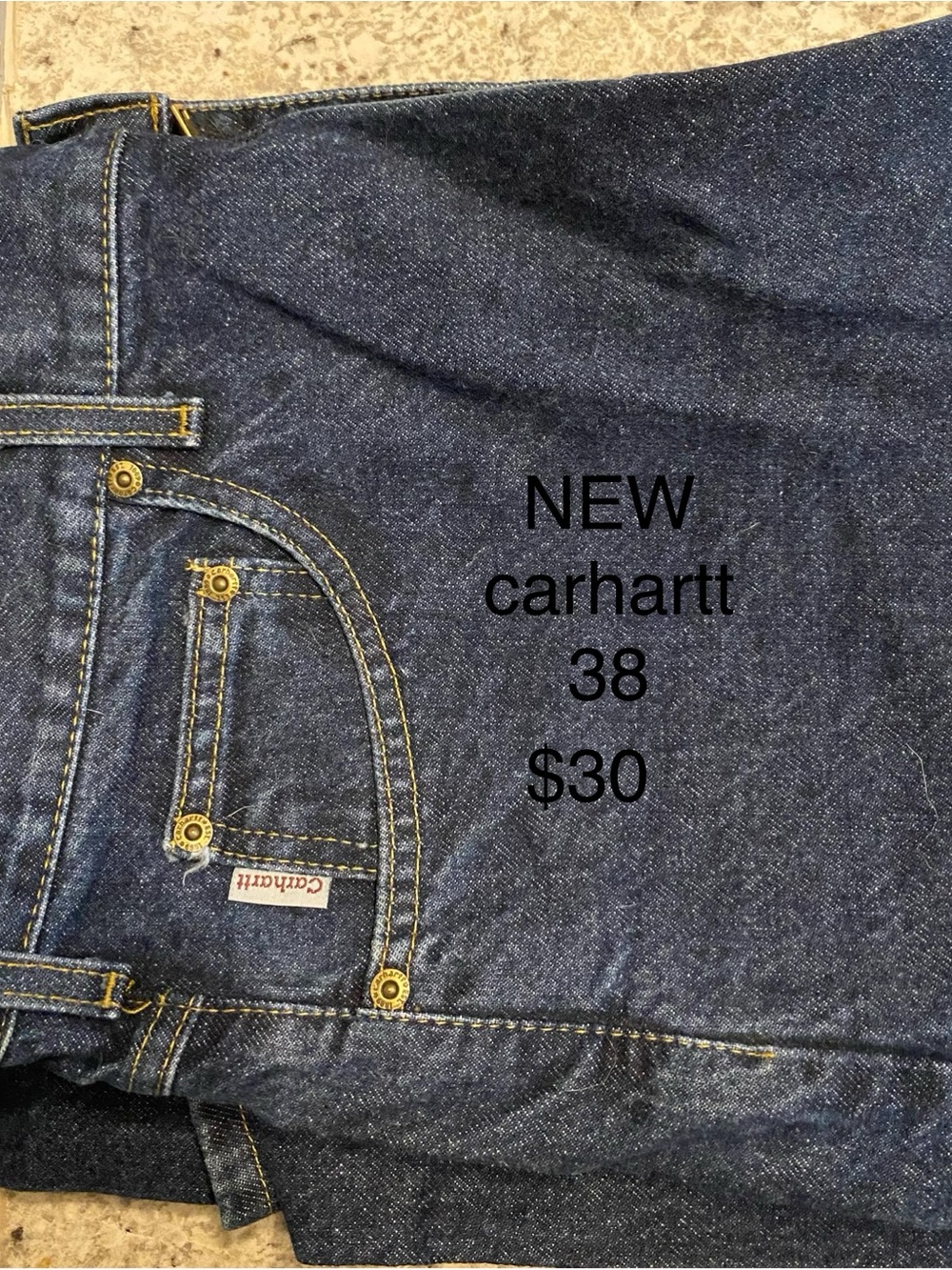 Carhartt Men's Dark Blue Relaxed Fit Denim Jeans